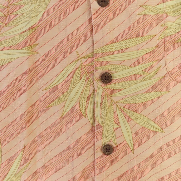 Tommy Bahama Shirt Mens Large Pink Yellow Floral Silk Button Up Hawaiian - Picture 3 of 7